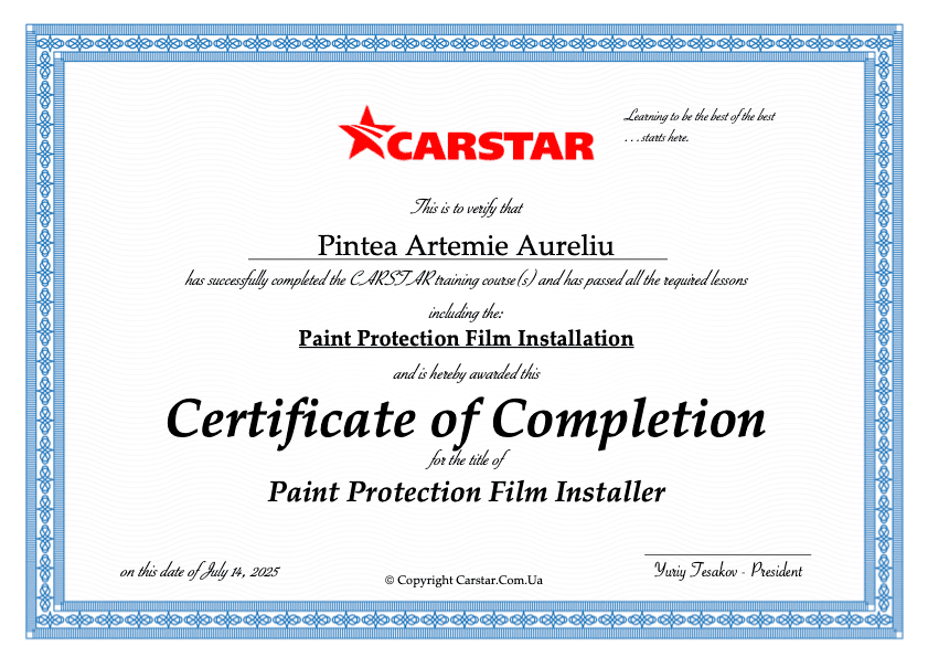 обучение оклейке антигравийной пленкой PPF